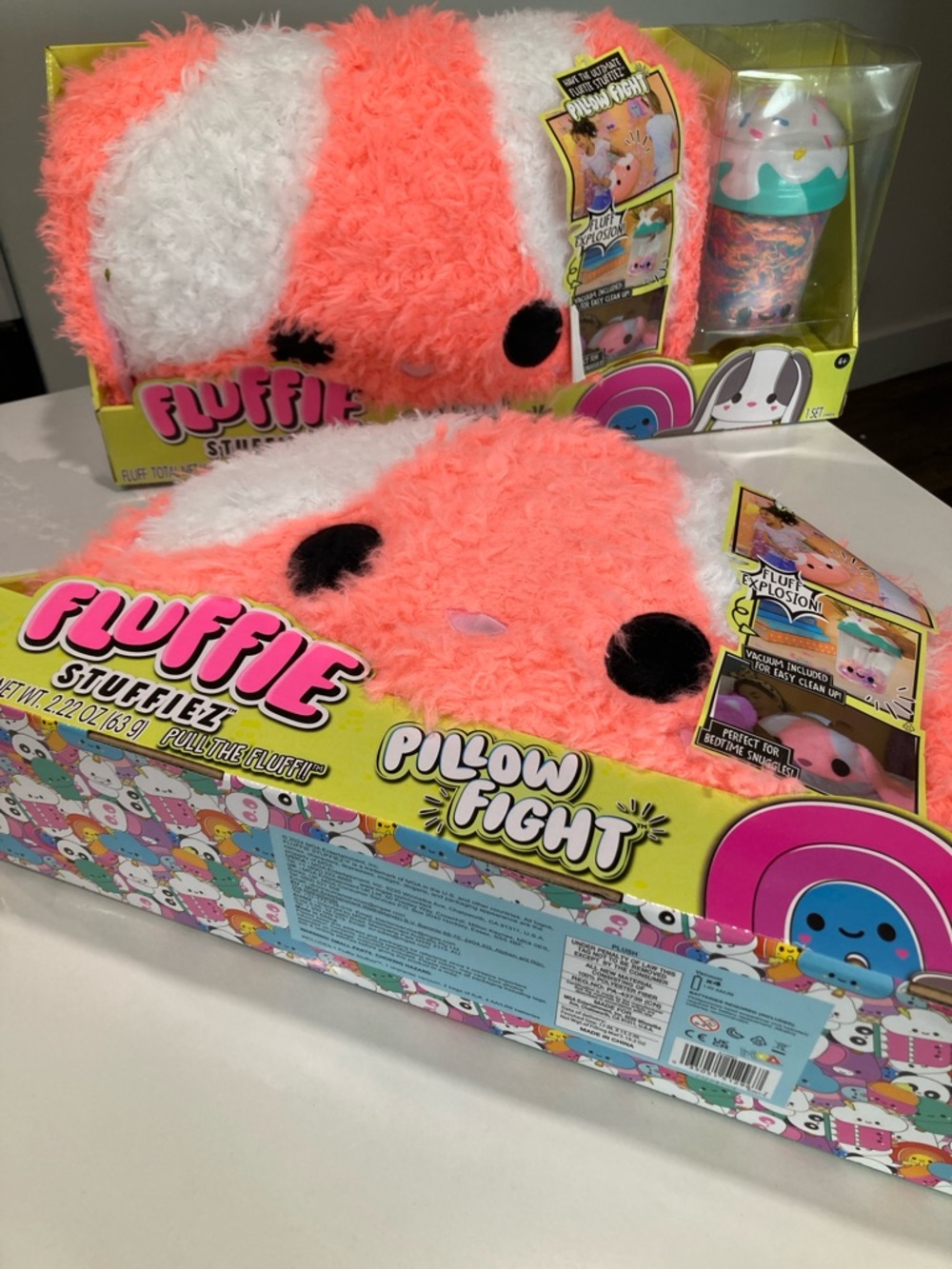 TWO fluff Pillow Fight Plush Toy -